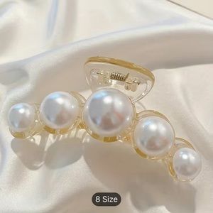 BRAND NEW Cute Pearl/Cream Large Big Faux Pearl Women’s Hair Claw Clip